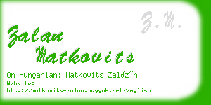 zalan matkovits business card